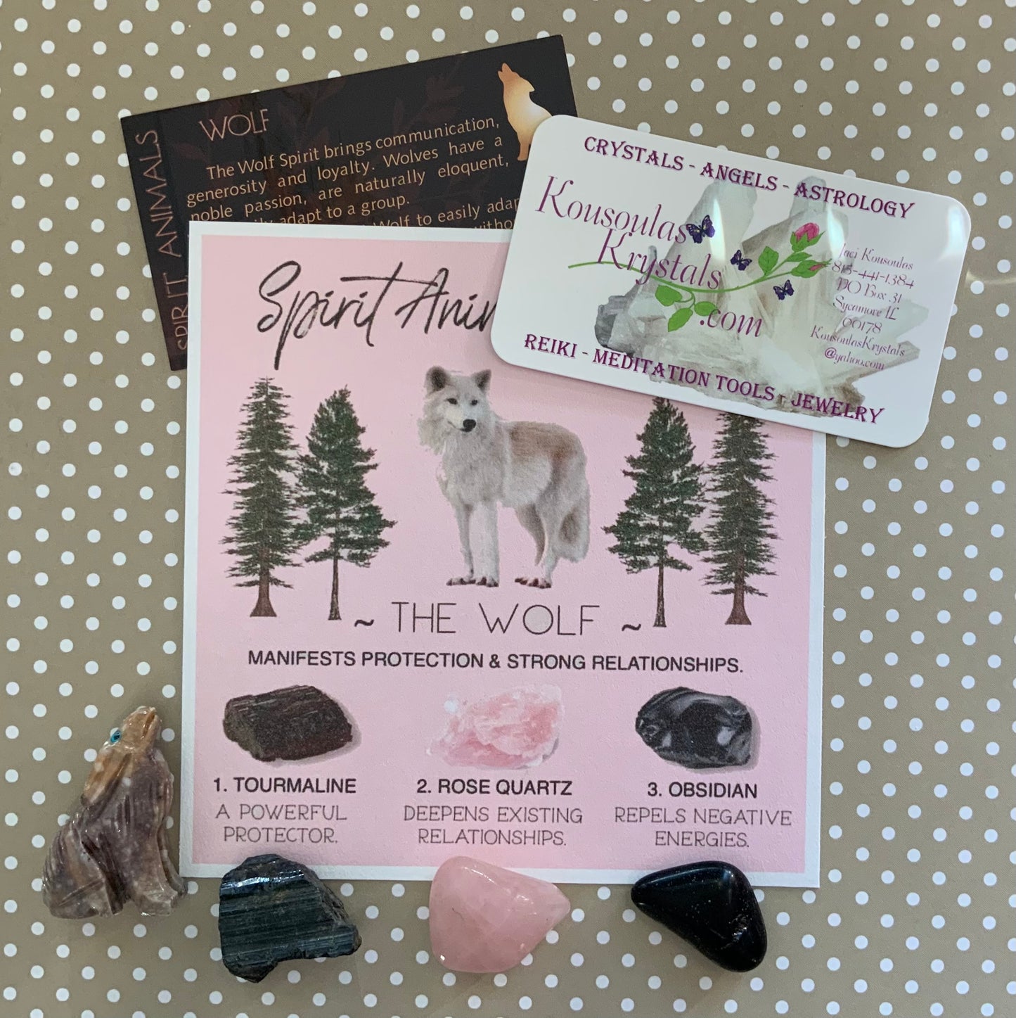 Spirit animal crystal gift set - The Wolf