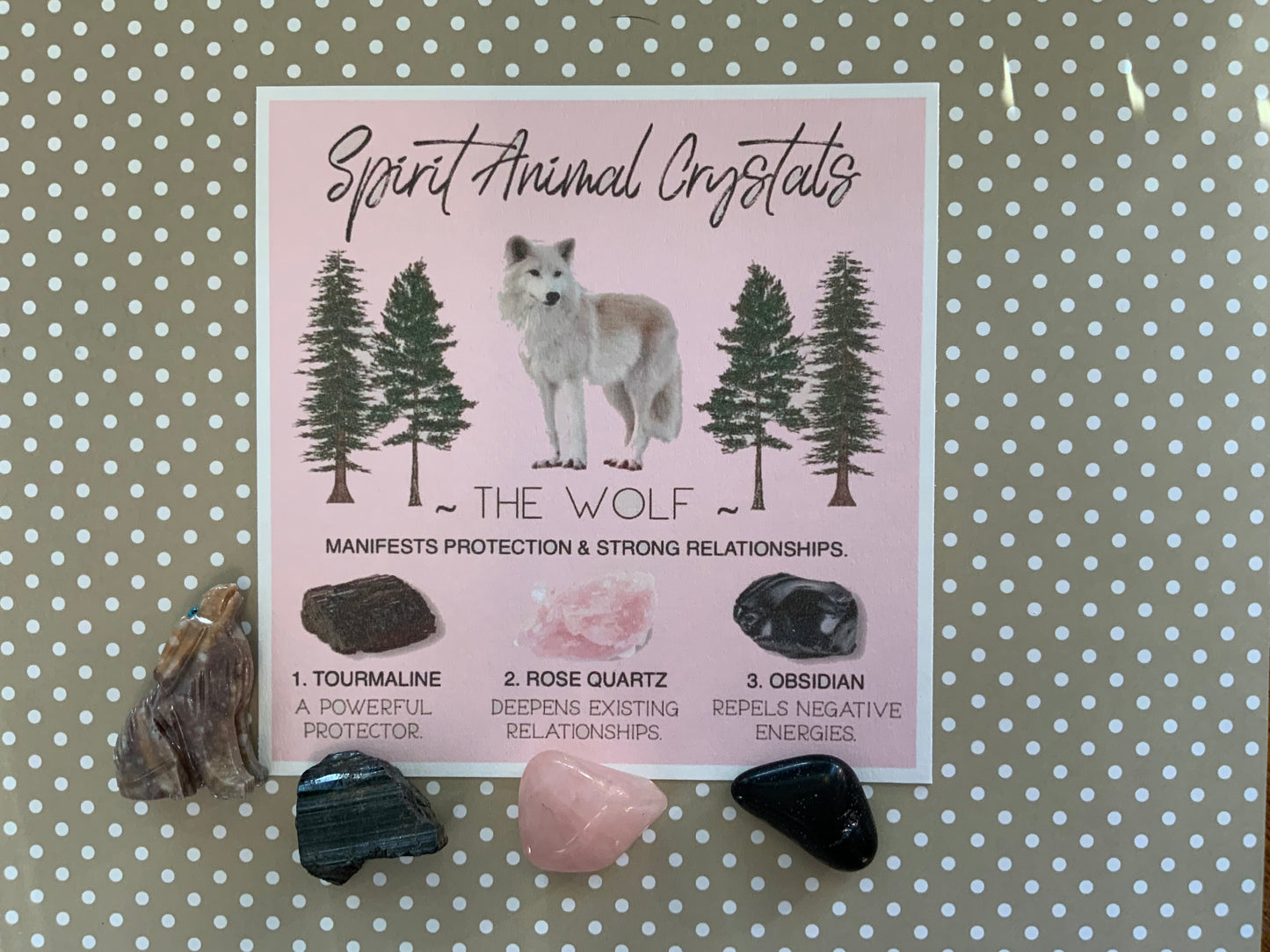 Spirit animal crystal gift set - The Wolf
