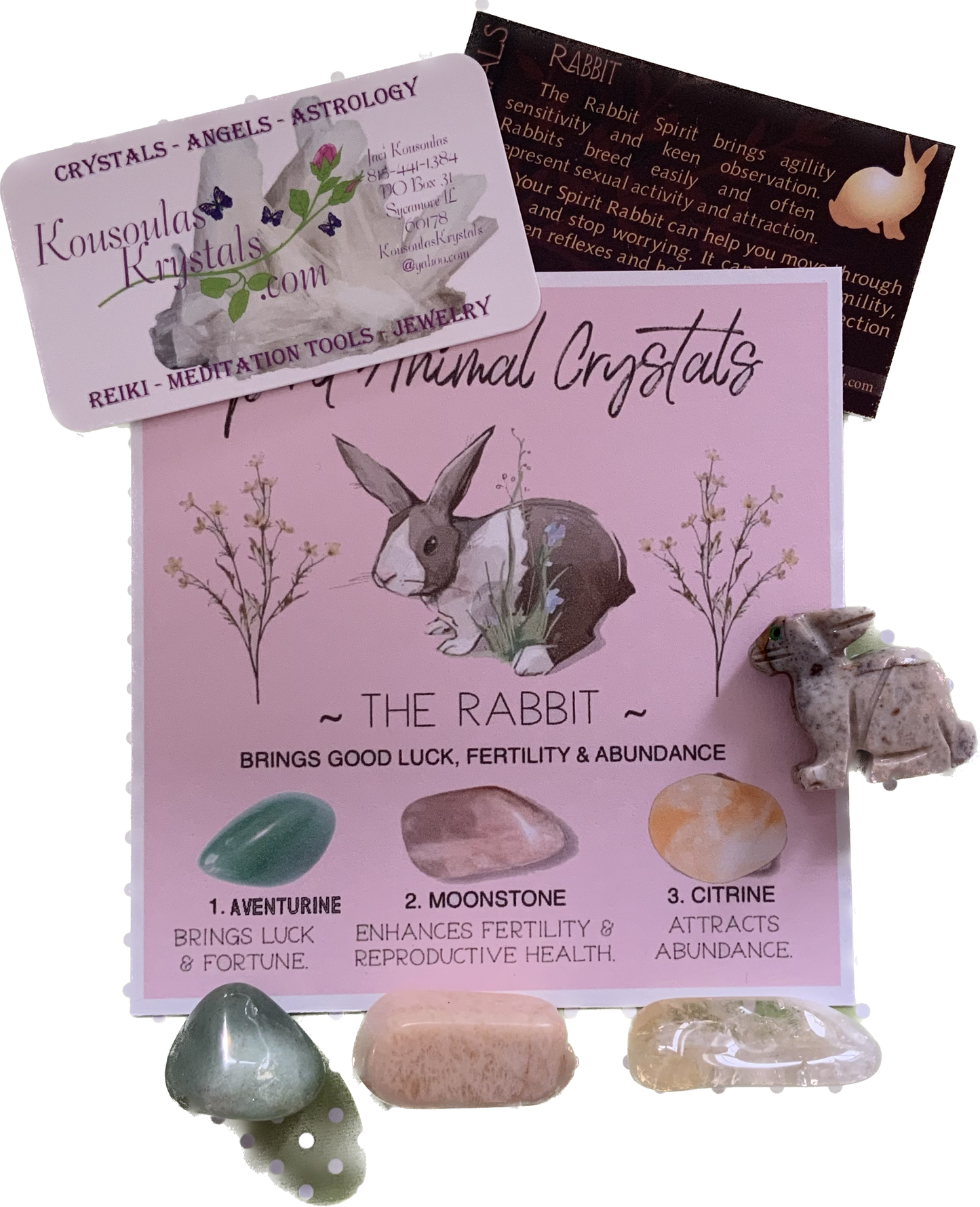 Spirit animal crystal gift set - The Rabbit