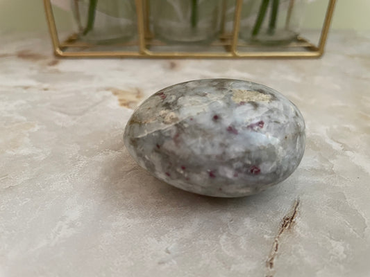 Beautiful Ruby in Feldspar Palm Stone