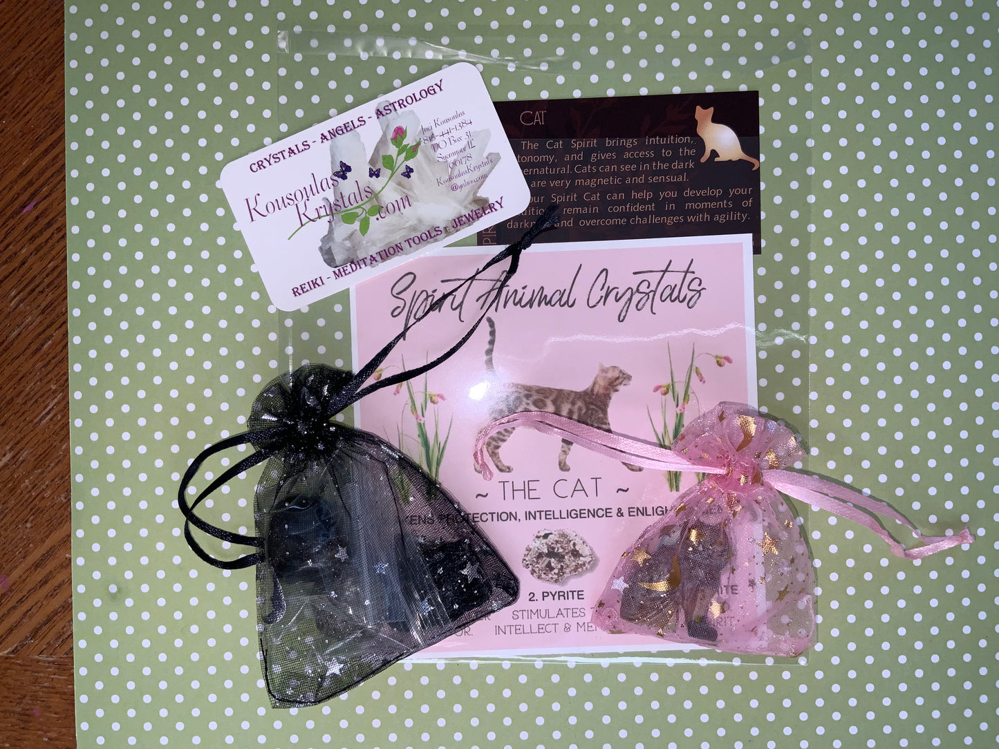 Spirit animal crystal gift set - The cat