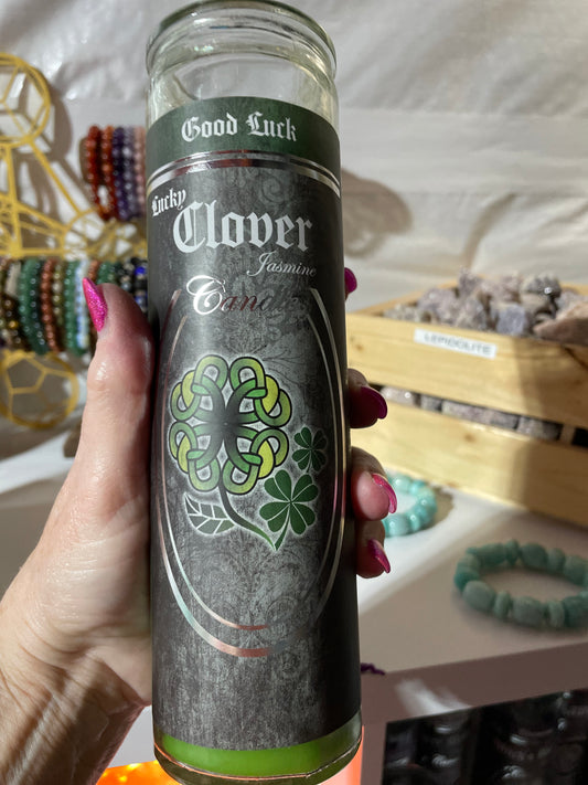 7 Day Glass Ritual Candle - Lucky Clover - Jasmine