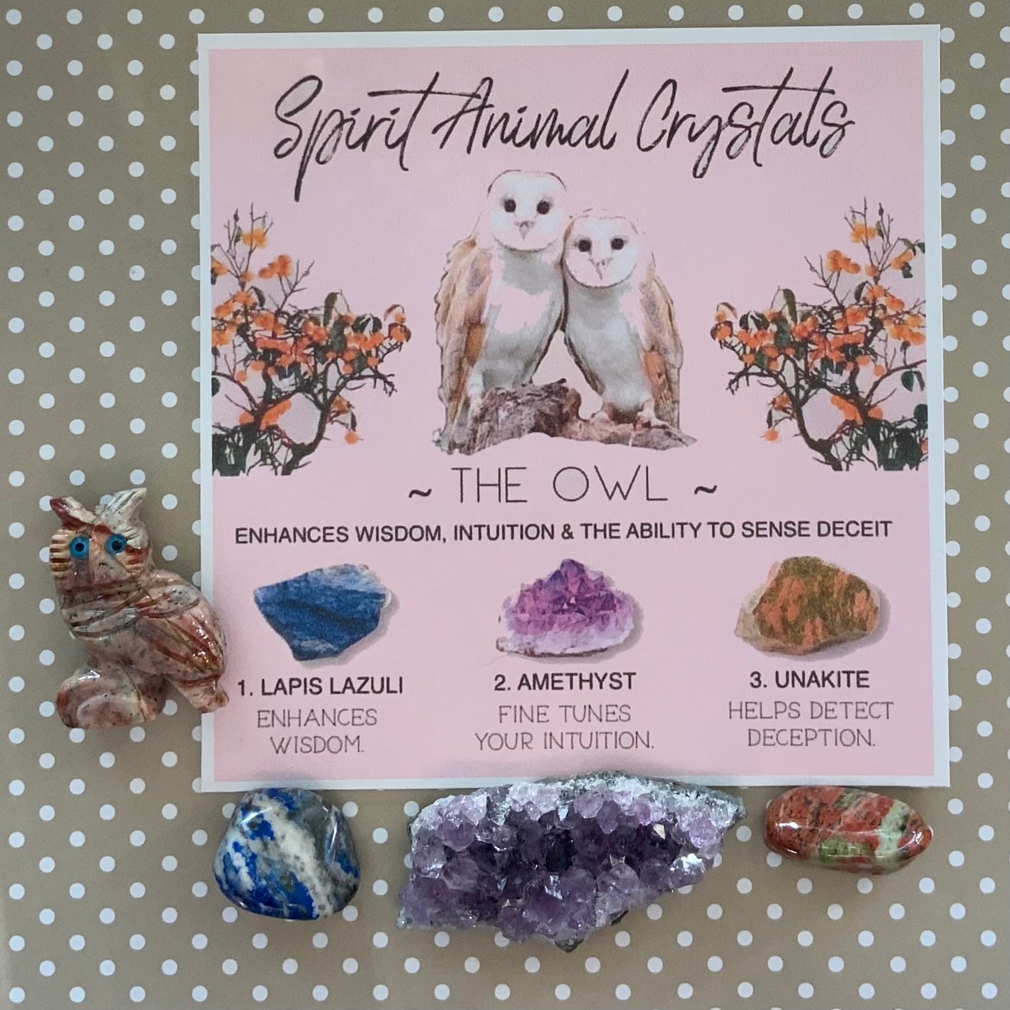Spirit animal crystal gift set - The Owl
