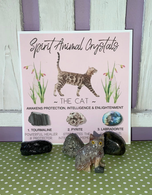 Spirit animal crystal gift set - The cat