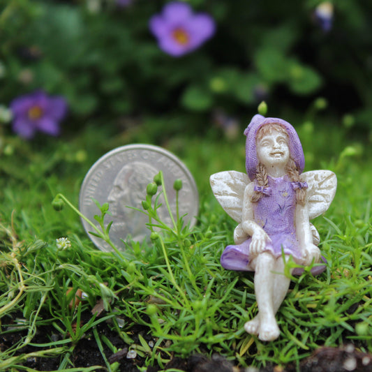 Miniature Teeny tiny itty bitty Sitting Fairy Betty