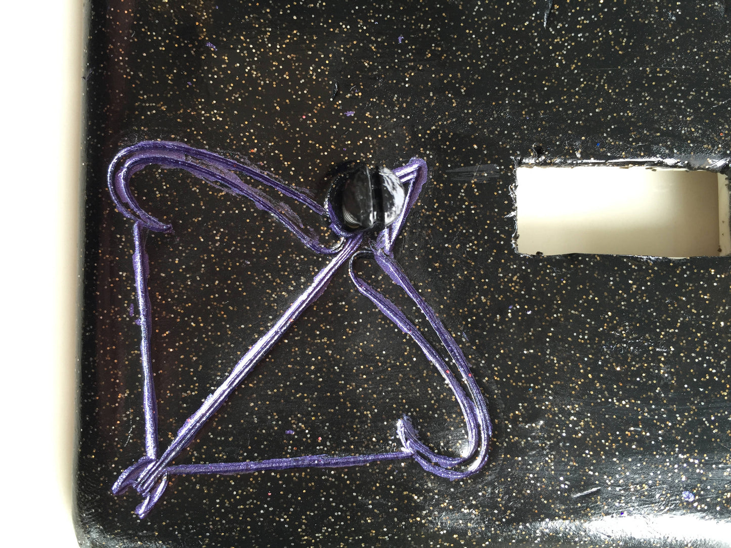 Sagittarius the Archer light switch plate cover for single toggle switch plate cover, black with glitter purple custom colors available