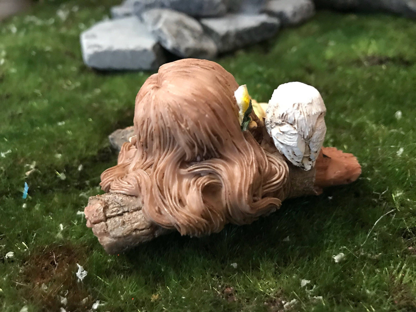 Sweet miniature fairy with cute owl