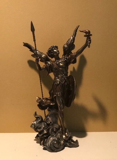 Archangel Uriel bronze statue recovery angel Archangel of Fire Angel of Wisdom Recovery gift Sobriety gift Bronze archangel statue