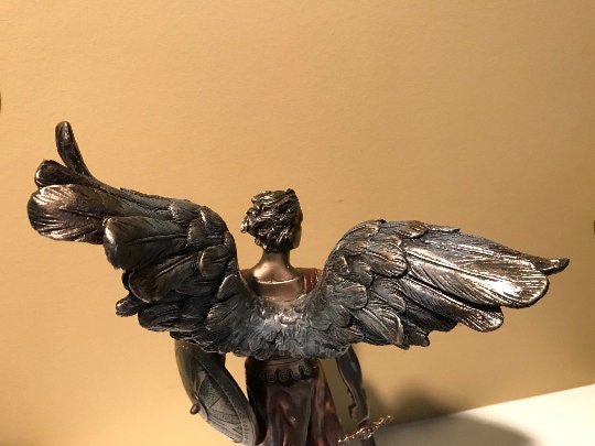 Archangel Michael Angel of Peace and Justice Angel Bronze figurine Angel Collectors Recovery angel gift sobriety gift St Michael angel