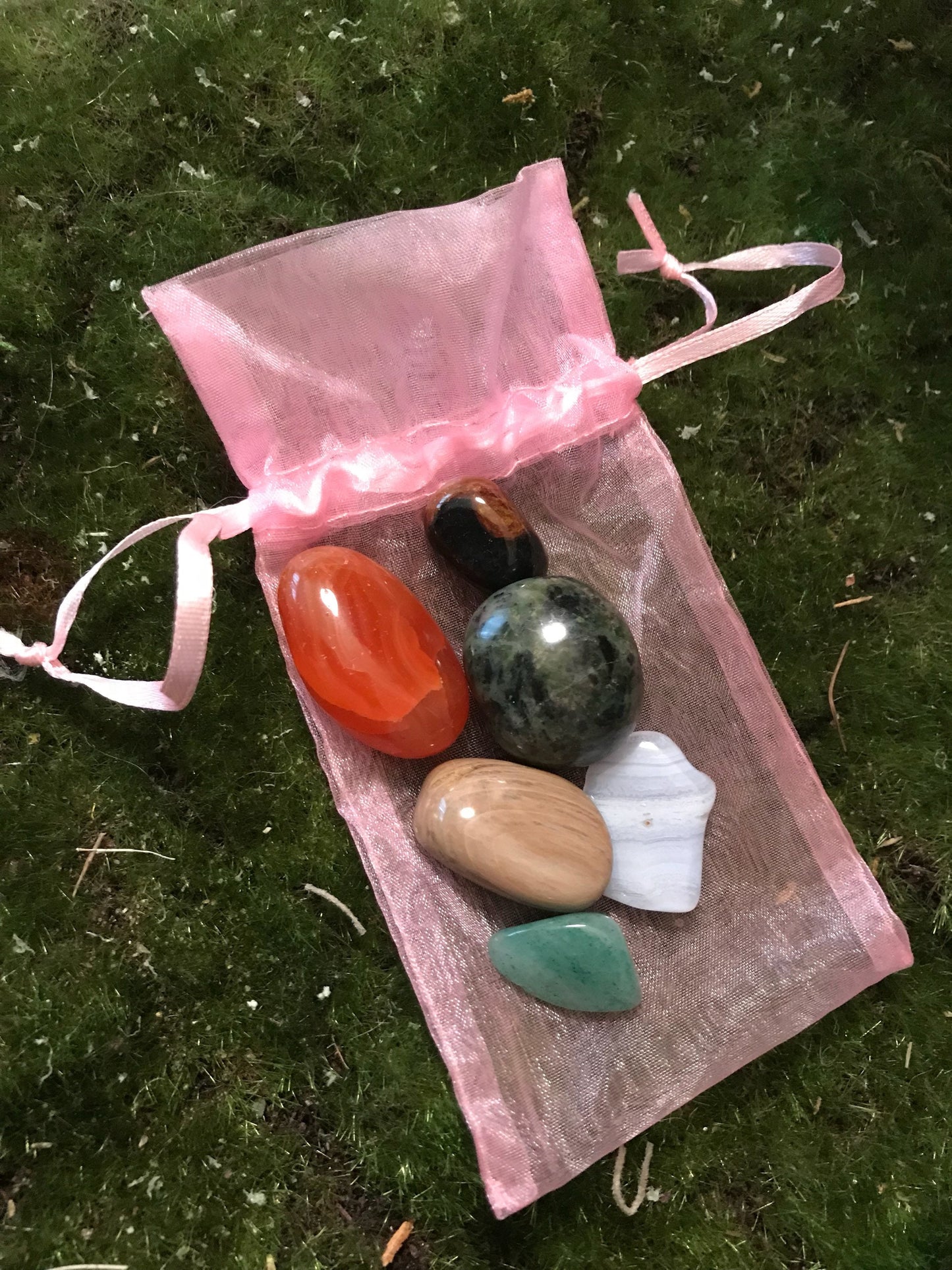 Taurus the Bull crystal set Astrology horoscope stone set pouch birthday gift zodiac set Taurus birthday ideas tumbled polished crystals