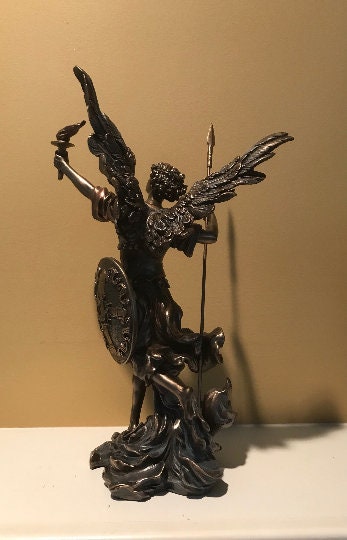 Archangel Uriel bronze statue recovery angel Archangel of Fire Angel of Wisdom Recovery gift Sobriety gift Bronze archangel statue