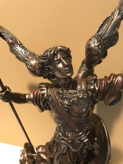 Archangel Uriel bronze statue recovery angel Archangel of Fire Angel of Wisdom Recovery gift Sobriety gift Bronze archangel statue