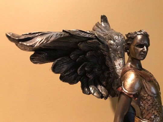 Archangel Michael Angel of Peace and Justice Angel Bronze figurine Angel Collectors Recovery angel gift sobriety gift St Michael angel