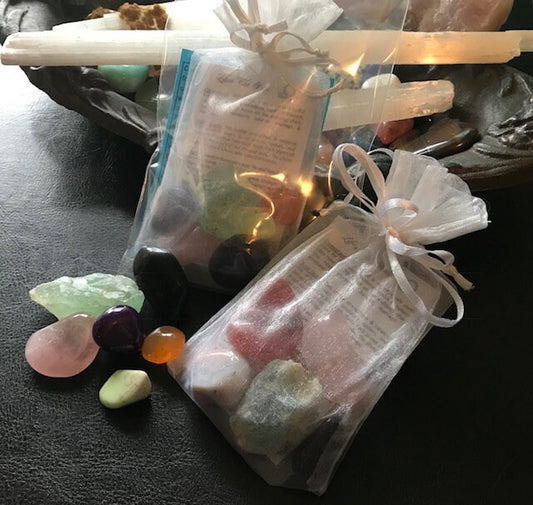 Libra the Scales Astrology horoscope stones set and pouch crystal set birthday gift zodiac set Libra birthday idea tumbled polished crystals