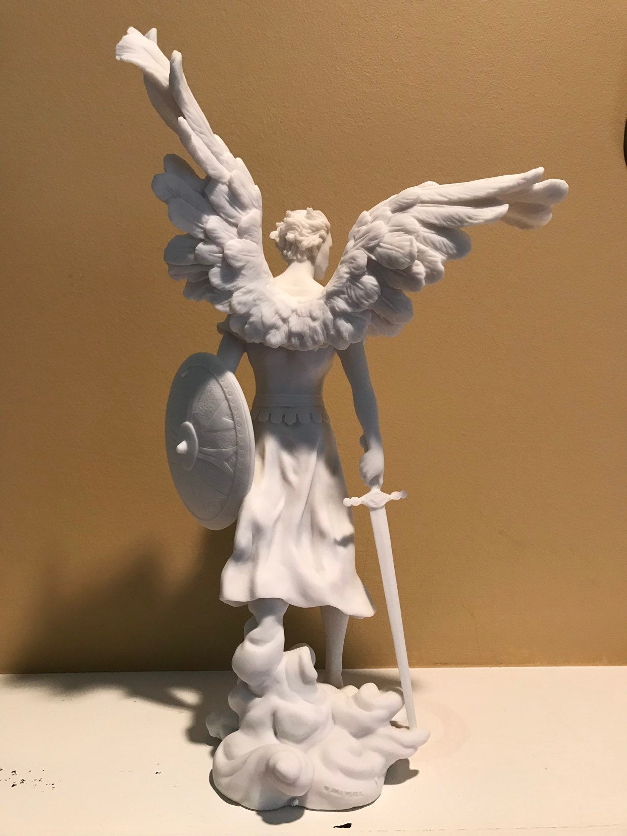 Archangel Michael Angel of Peace and Justice Angel white figurine Angel Collectors Recovery angel gift sobriety gift St Michael angel