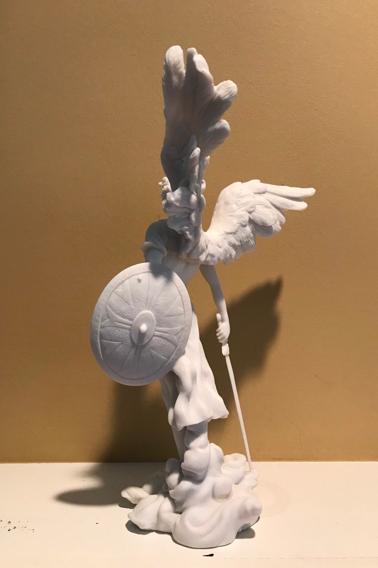Archangel Michael Angel of Peace and Justice Angel white figurine Angel Collectors Recovery angel gift sobriety gift St Michael angel