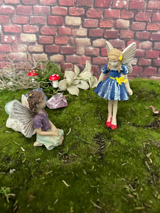 Sweet fairy, red oversized shoes playing dress up