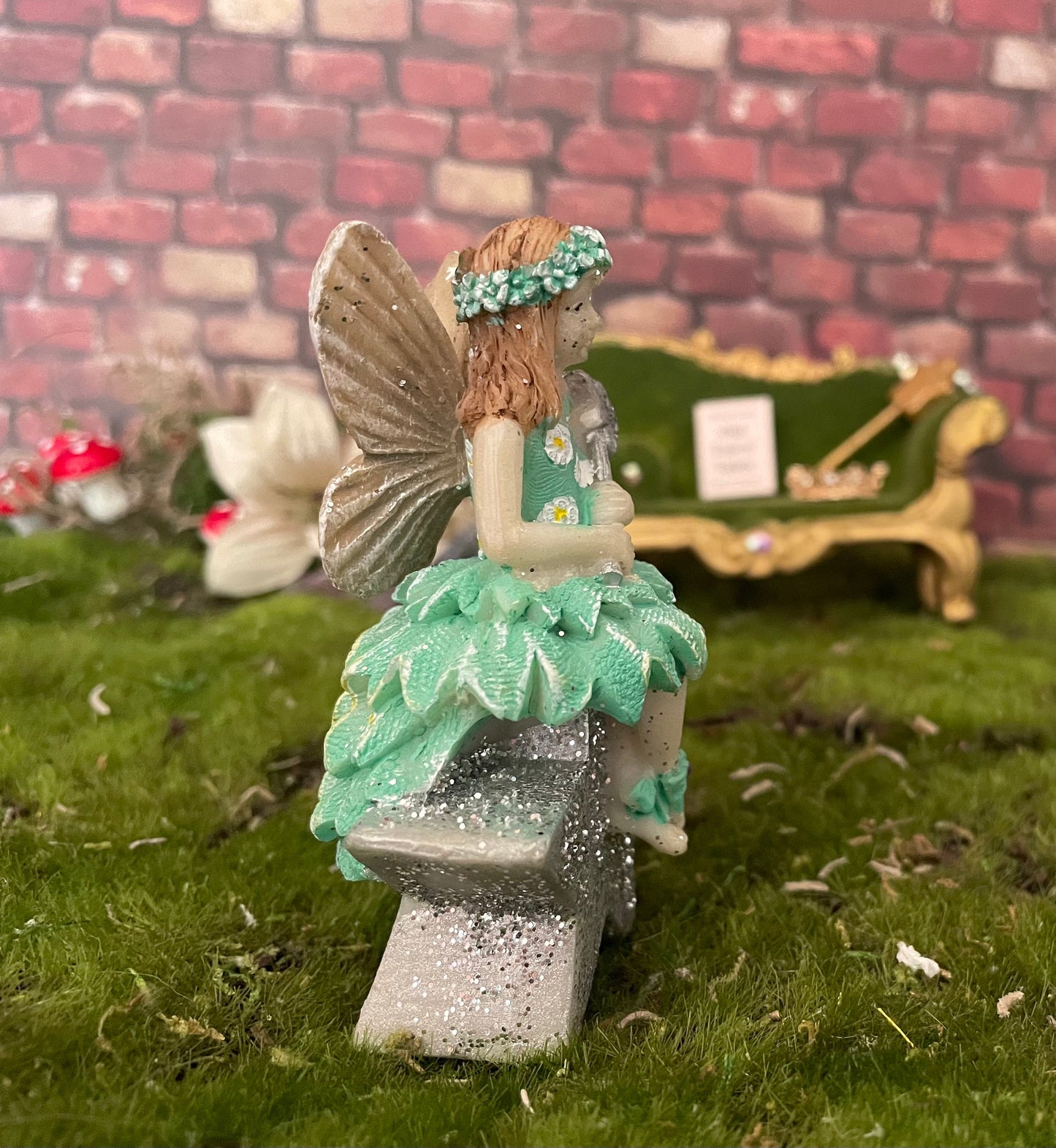 Sweet magical fairy girl sitting on a glittery star!