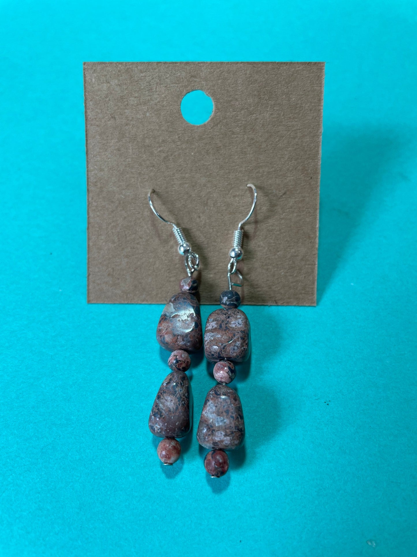Pretty pink rhodochrosite dangle earrings
