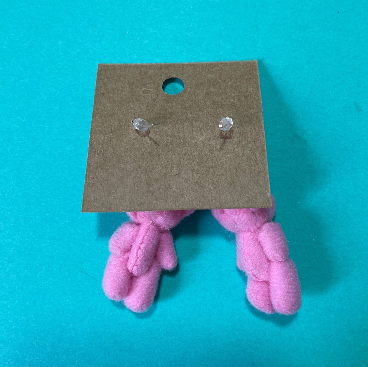 Sweet Teddy Bear earrings dangle earrings 5 colors blue, cream, lavender, tan, and pink earrings