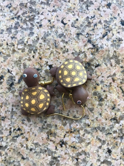 Cute turtle earrings dangle earrings blue turtle brown turtle green turtle black turtle earrings