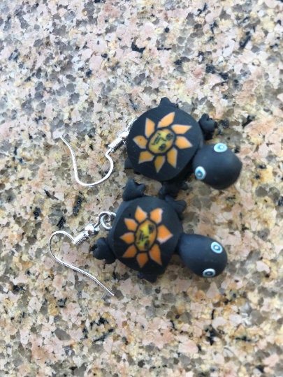 Cute turtle earrings dangle earrings blue turtle brown turtle green turtle black turtle earrings
