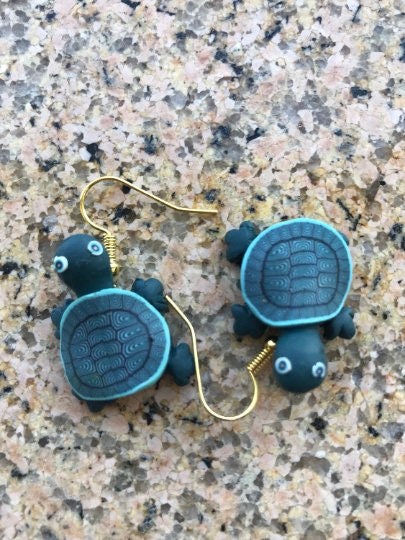 Cute turtle earrings dangle earrings blue turtle brown turtle green turtle black turtle earrings