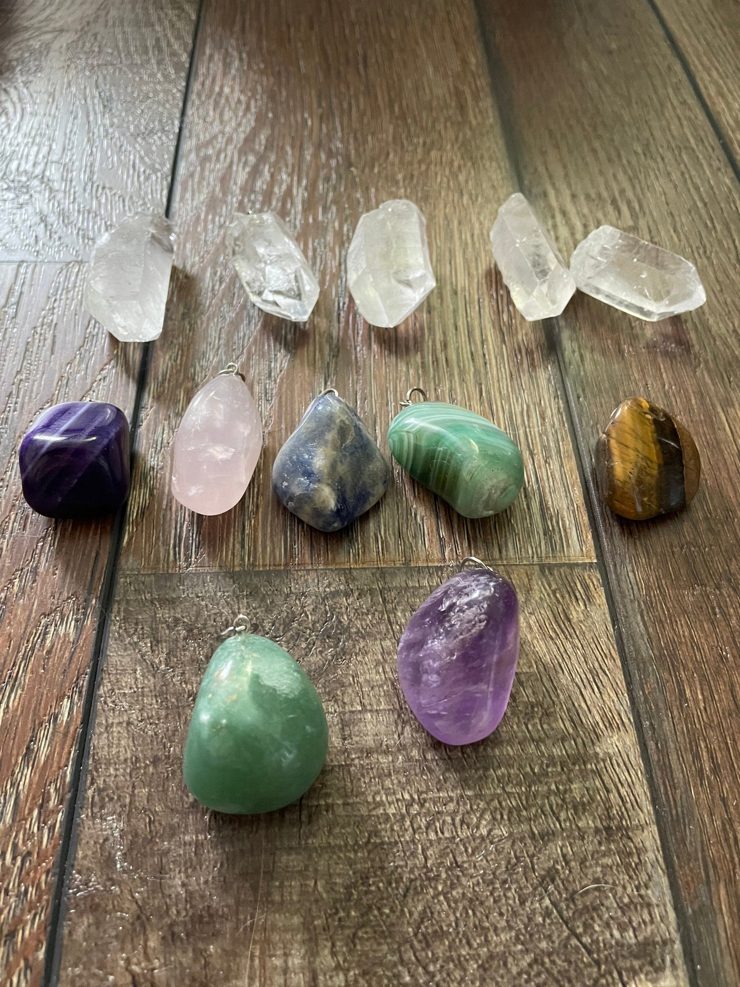 Tumbled crystal or points necklace you choose your chain and crystal!