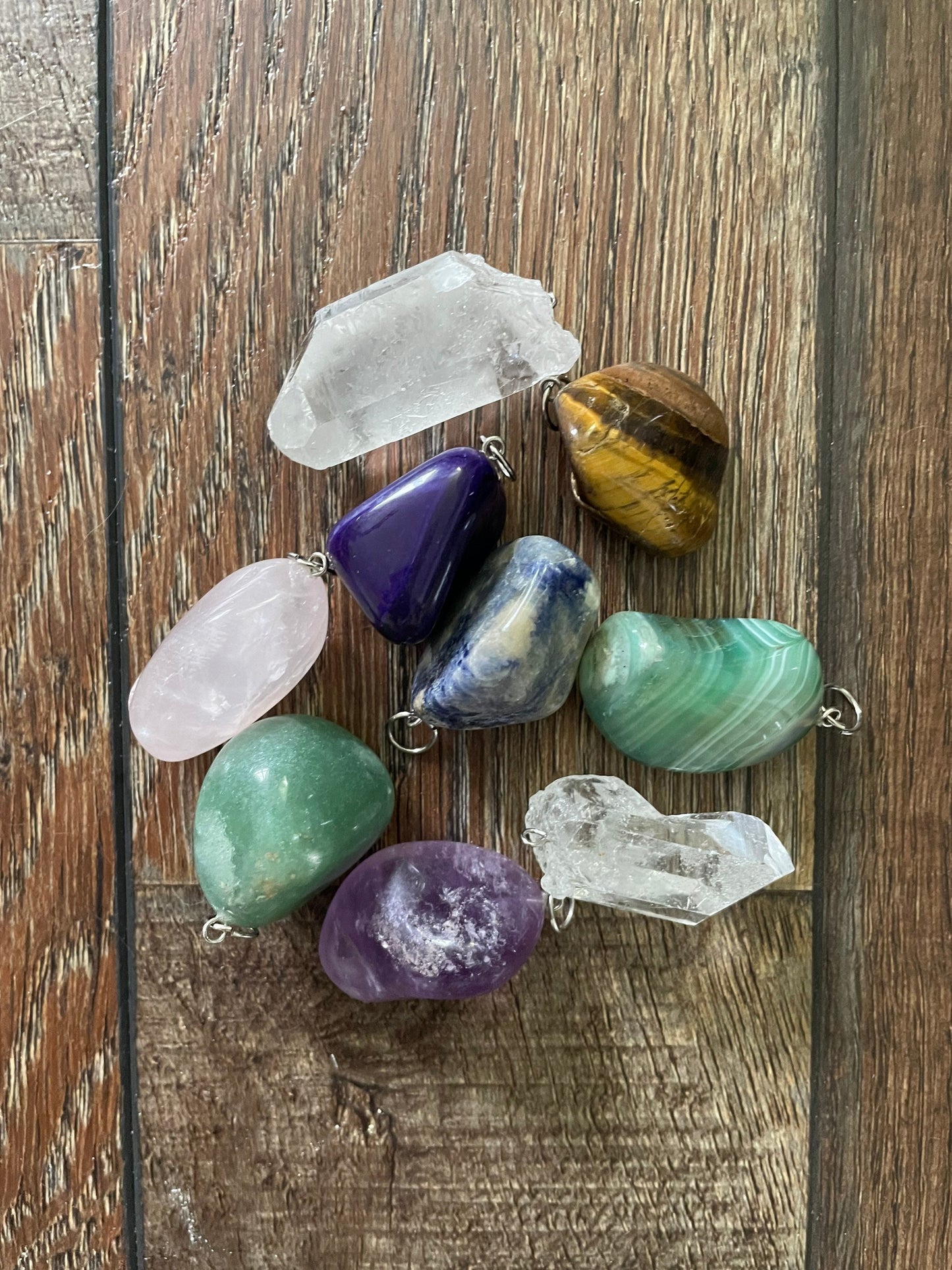 Tumbled crystal or points necklace you choose your chain and crystal!