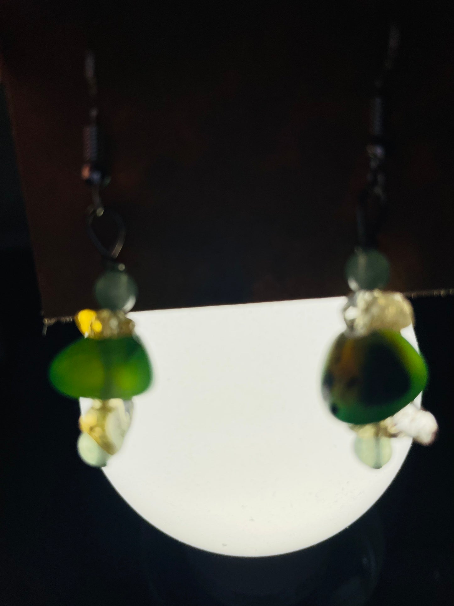 Beautiful Citrine and Green Agate Dangle Earrings