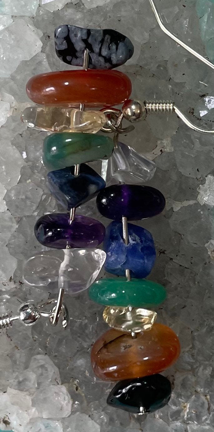 Beautiful Chakra earrings Chakras 1 through 7 are represented in this set