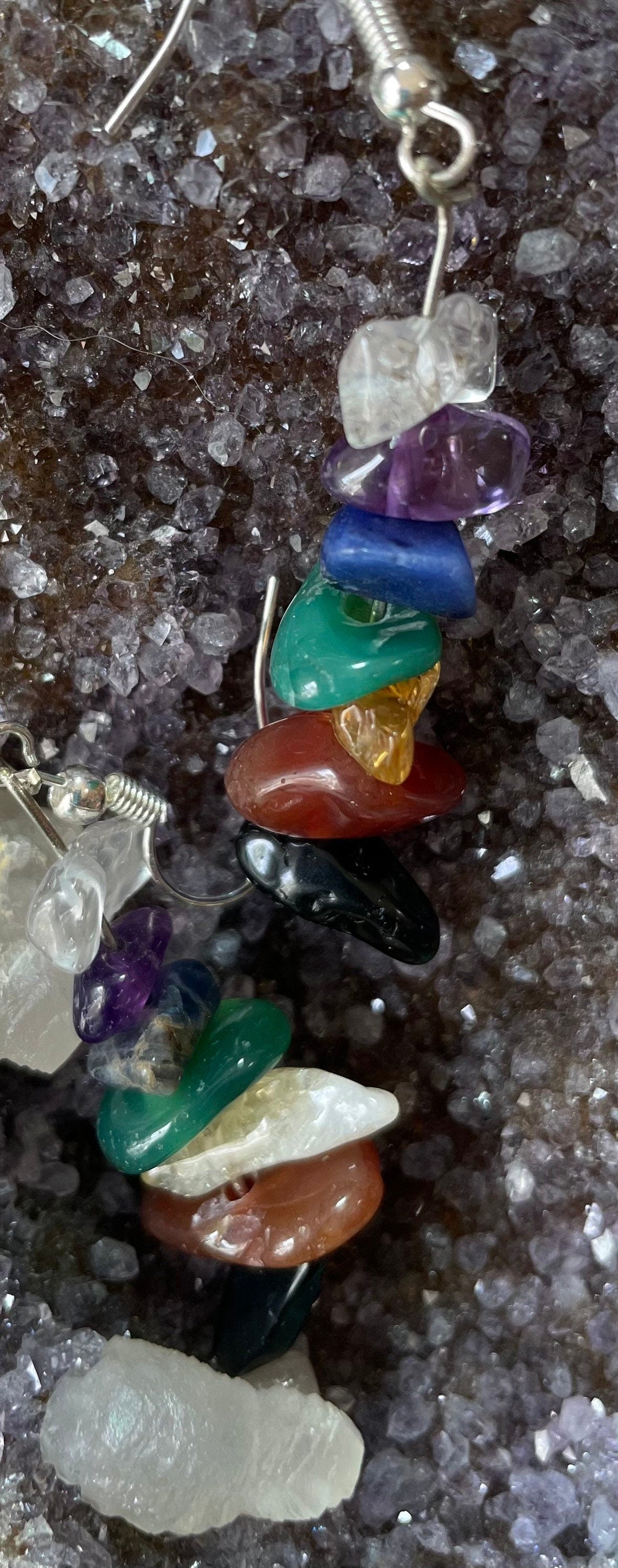 Beautiful Chakra earrings Chakras 1 through 7 are represented in this set