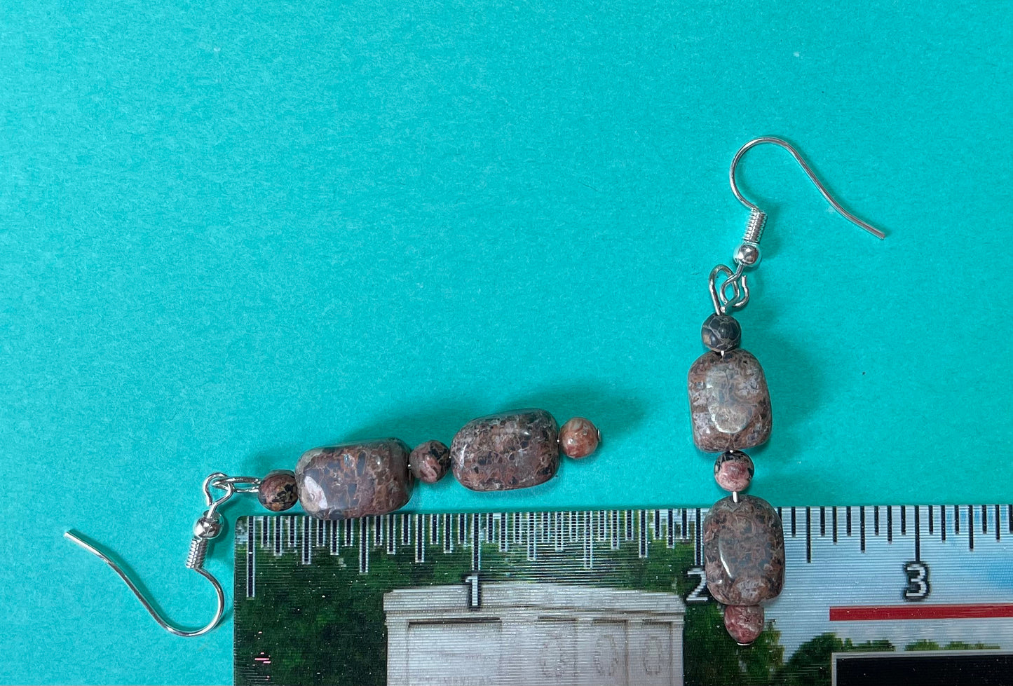 Pretty pink rhodochrosite dangle earrings