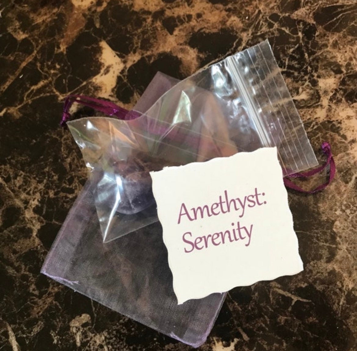 Amethyst Meditation healing stone use to enhance serenity, spiritual gift, tumbled Amethyst stone