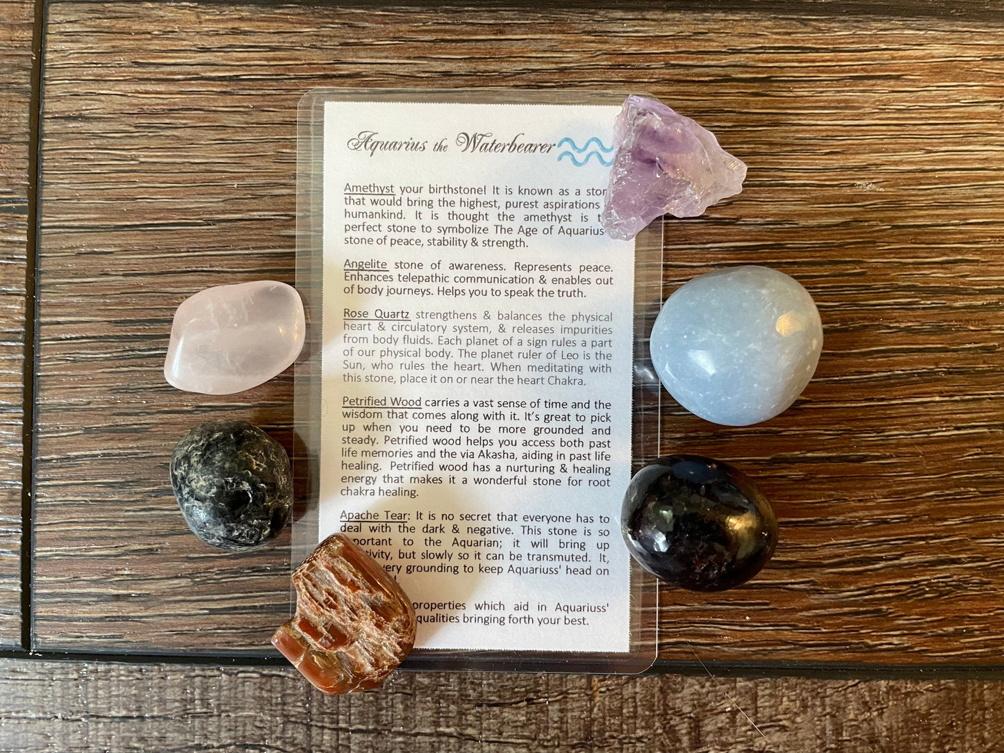 Aquarius Crystal Set of 6 crystals or stones for the water bearer