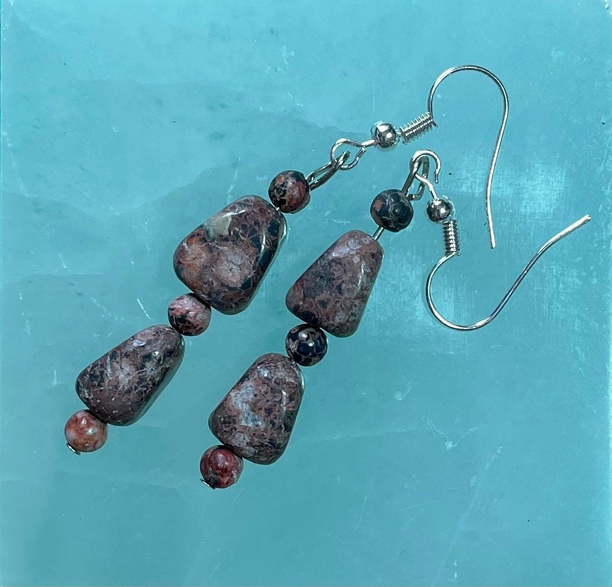 Pretty pink rhodochrosite dangle earrings