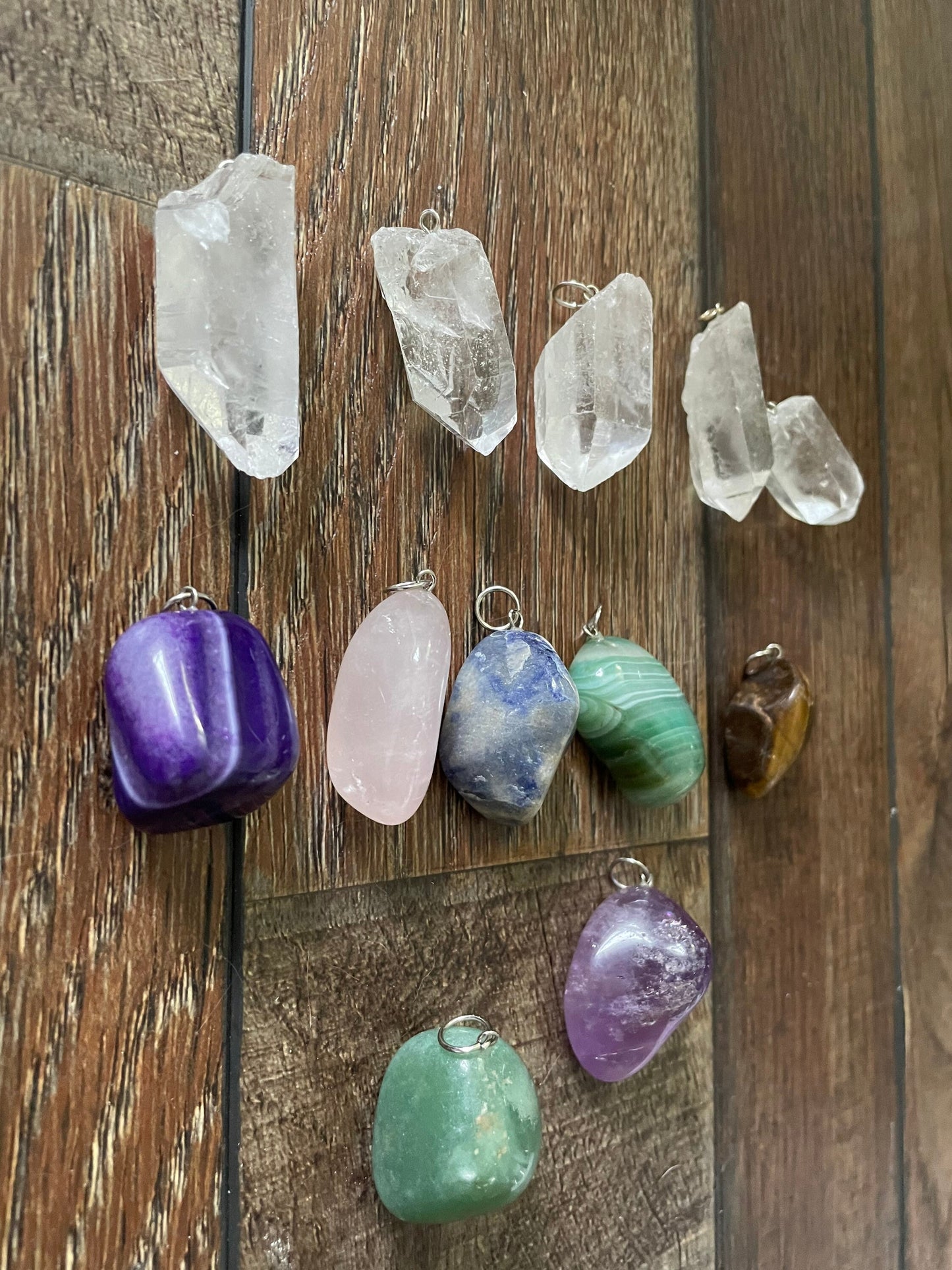 Tumbled crystal or points necklace you choose your chain and crystal!