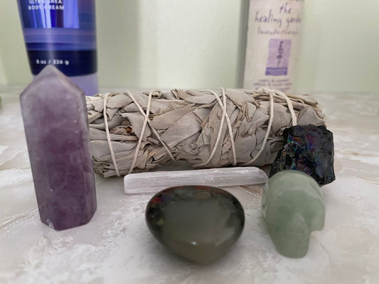 Halloween crystals set special includes five unique crystals plus white sage