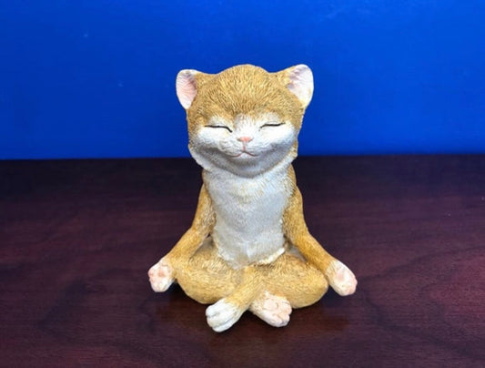 Yoga cat art cat figurine sculpture miniature cat cat statue figure cat gift for cat lover zen art zen