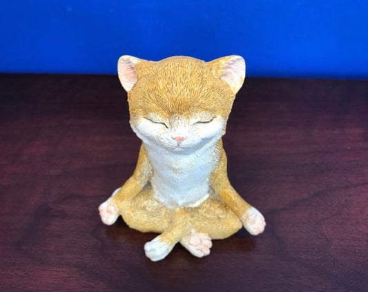 Yoga cat art cat figurine sculpture miniature cat cat statue figure cat gift for cat lover zen art zen