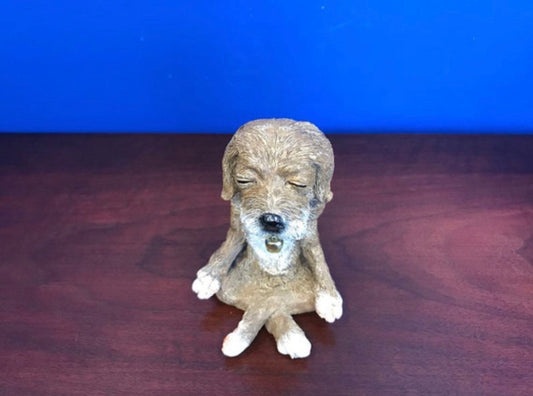 Yoga dog art dog figurine dog sculpture miniature dog statue figure dog gift for dog lover zen art zen