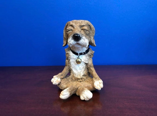 Yoga dog art dog figurine dog sculpture miniature dog statue figure dog gift for dog lover zen art zen