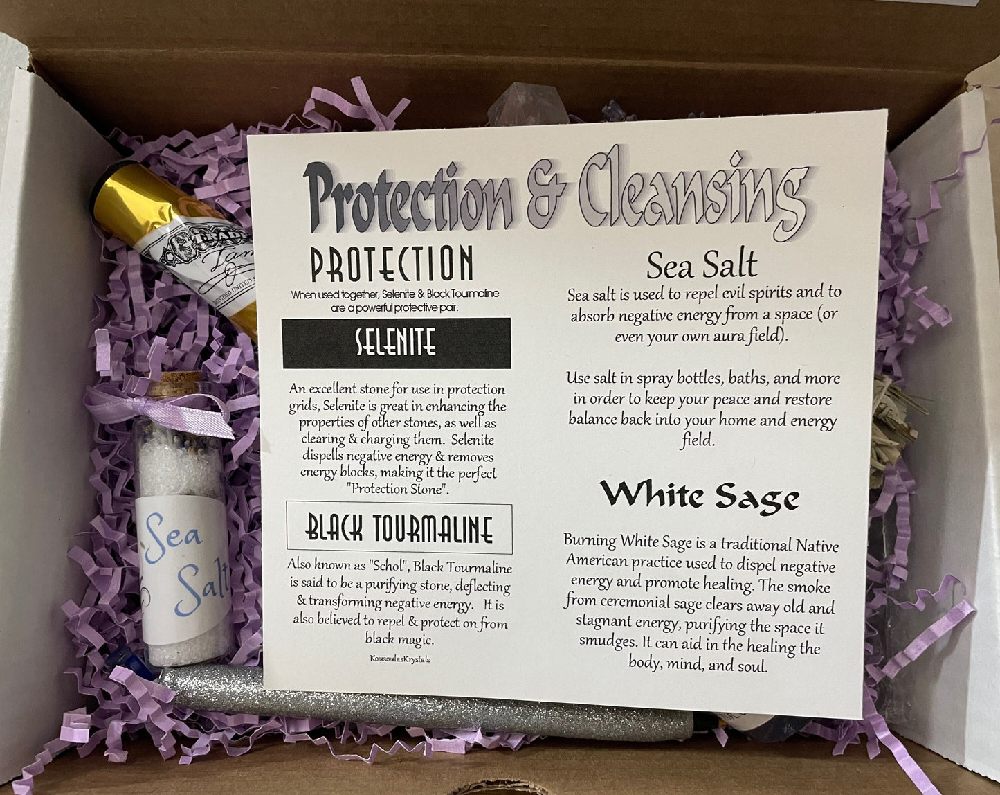Powerful Deluxe Protection and Cleansing Crystal 7 piece set