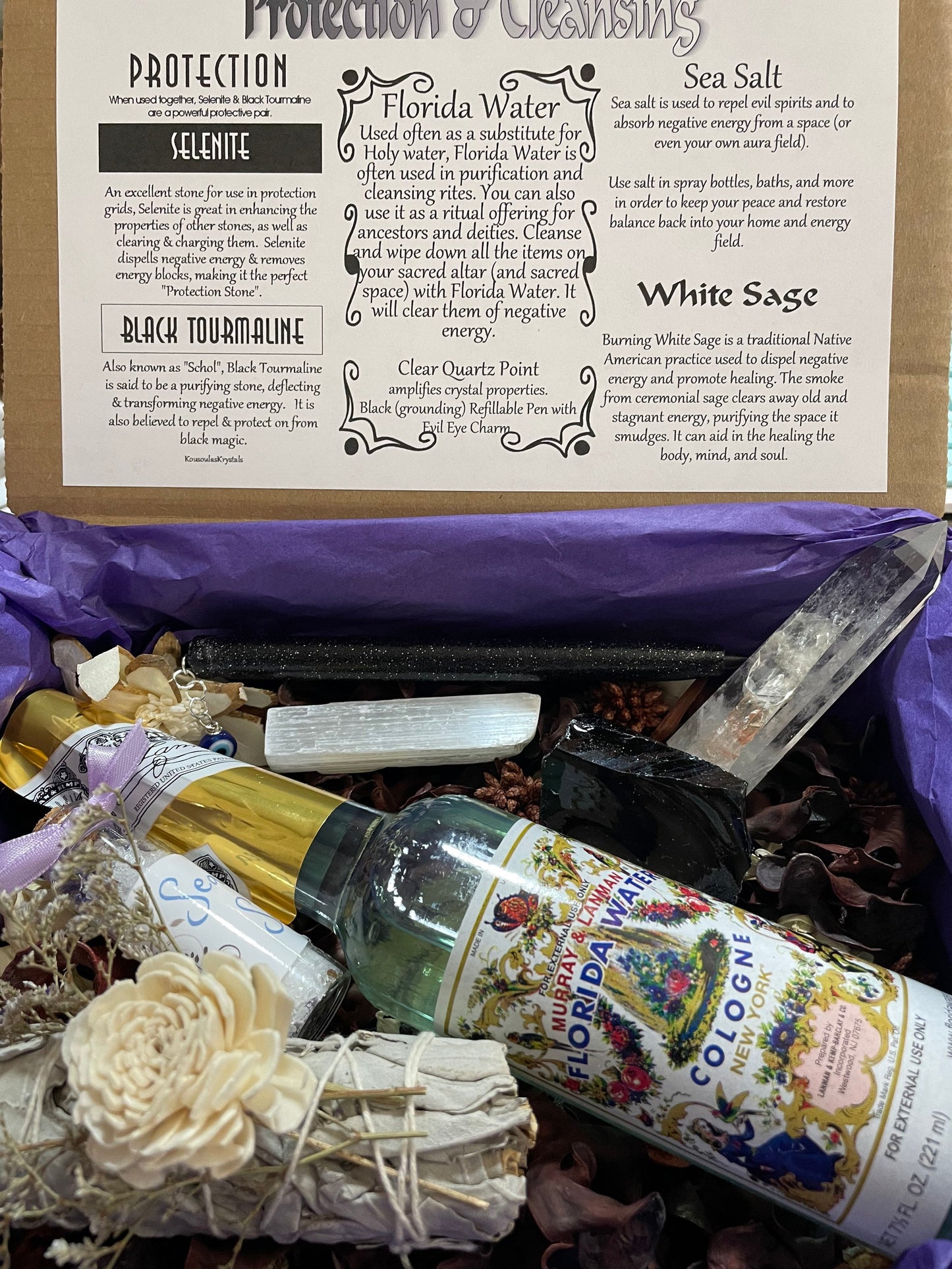 Powerful Deluxe Protection and Cleansing Crystal 7 piece set