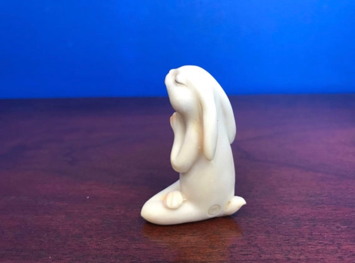 Sweet Namaste yoga bunny pose bunny figurine seated Namaste bunny pose Namaste pose yoga rabbit
