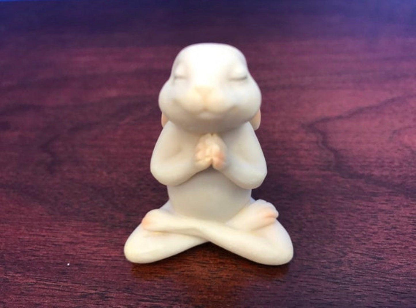 Sweet Namaste yoga bunny pose bunny figurine seated Namaste bunny pose Namaste pose yoga rabbit
