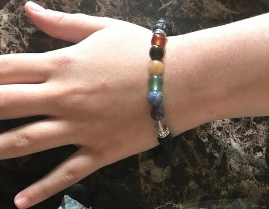 Chakra lava bracelet Essential Oils lava bracelet chakra jewelry