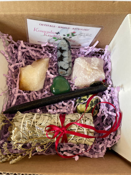 Deluxe Scorpio crystal 7 piece gift set Scorpio the Scorpion crystals set birthday gift zodiac set Scorpio birthday ideas