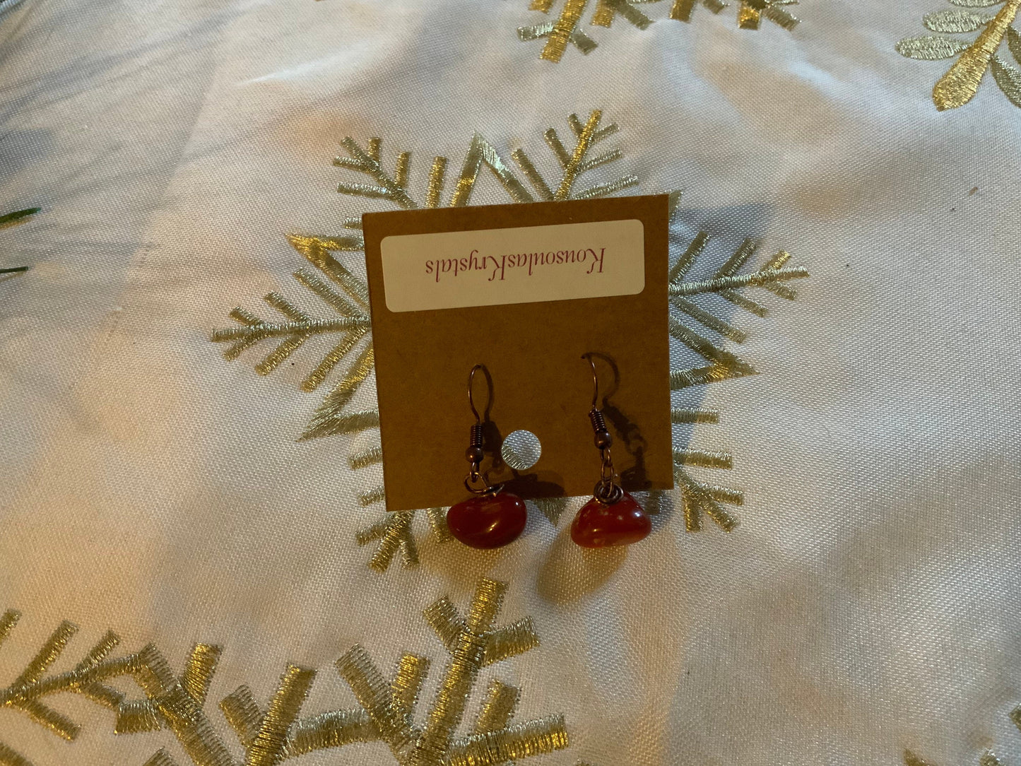 Pretty Carnelian and Copper Dangle Earrings