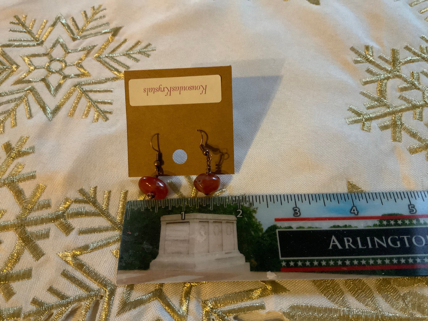 Beautiful Orange Carnelian and Copper Dangle Earrings